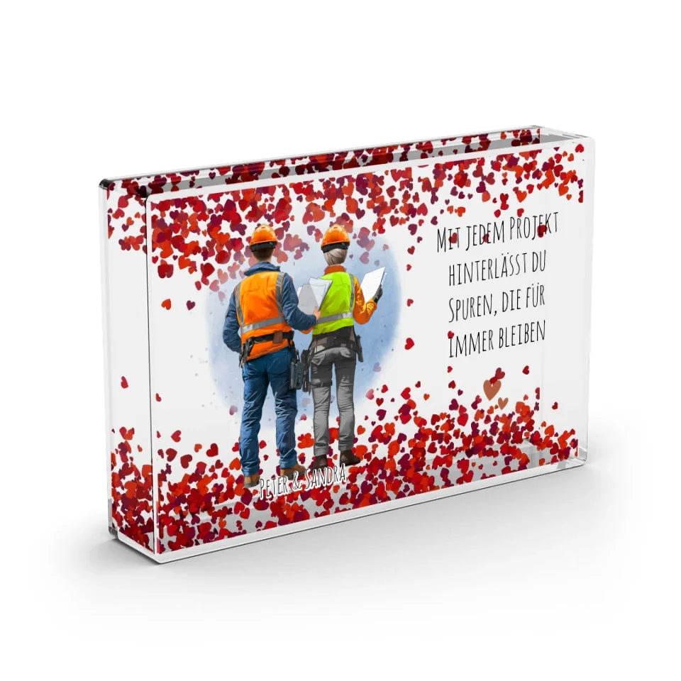 1-2 Personen (Mann/Frau) Ingenieur, Bauarbeiter, Projektleiter,... Schneekugel Herz