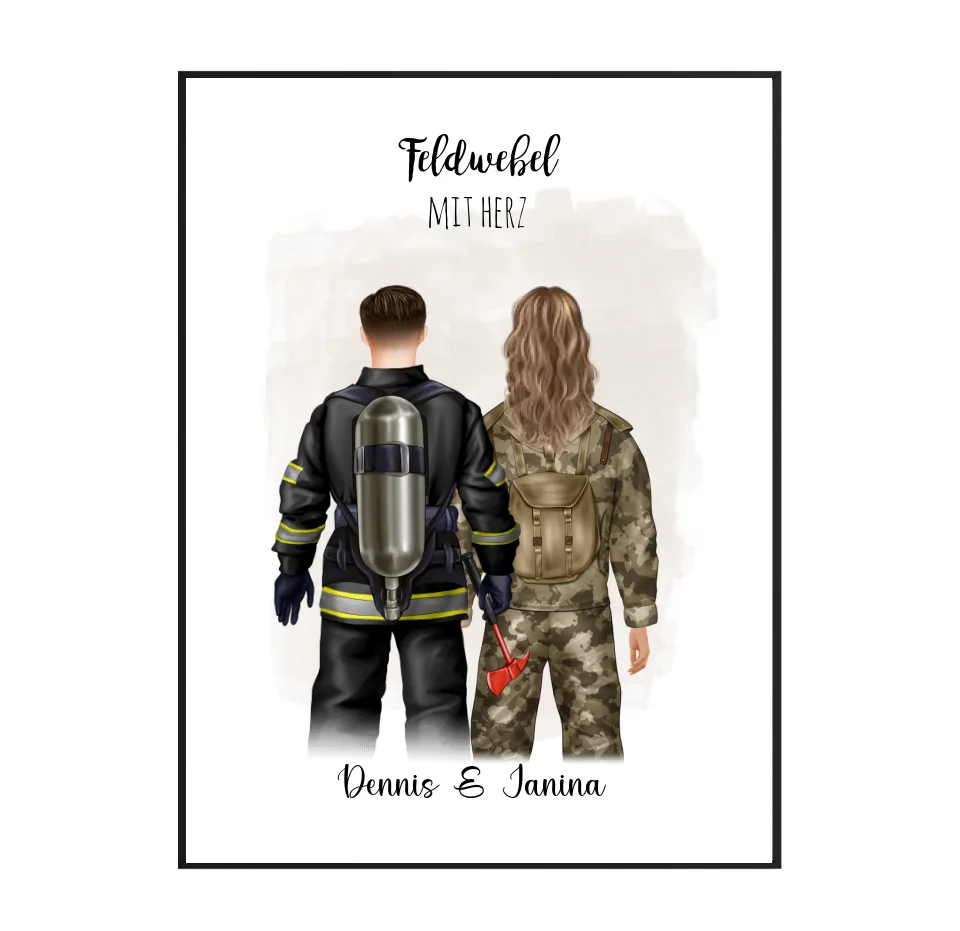 Feuerwehrmann & Soldat/in Poster