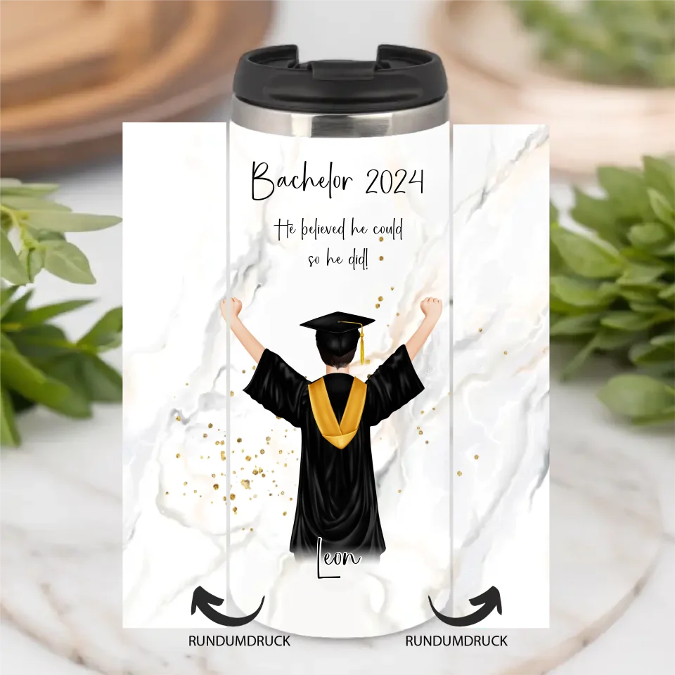 Personalisierte Abschluss Tasse / Thermobecher