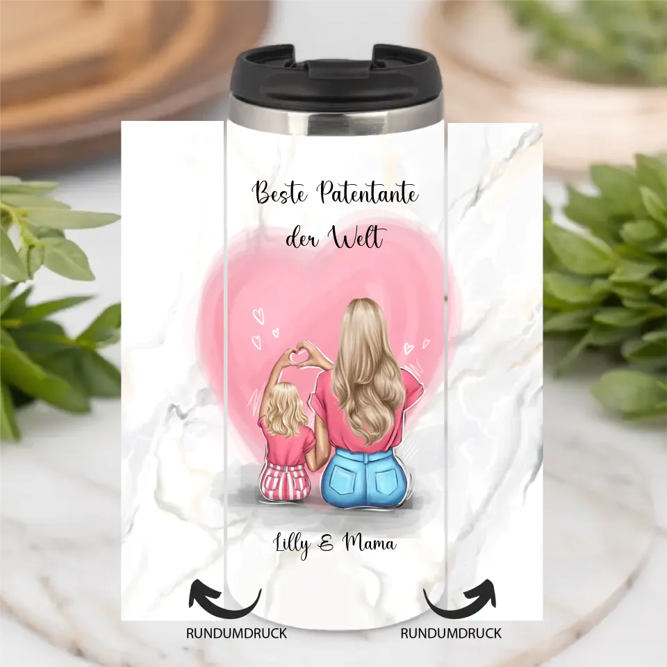 Patentante/Patenonkel & Kind Tasse / Thermobecher