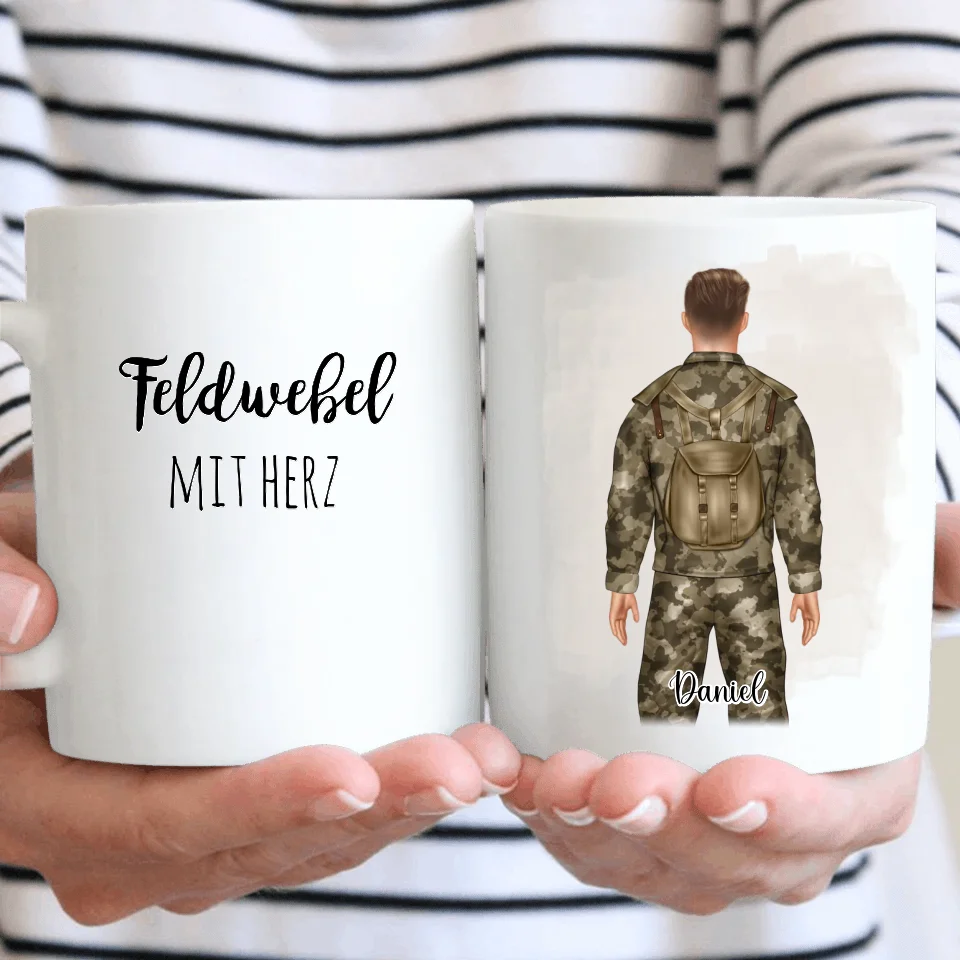 1-2 Personen Soldat, Bundeswehr Tasse / Thermobecher (Mann & Frau)