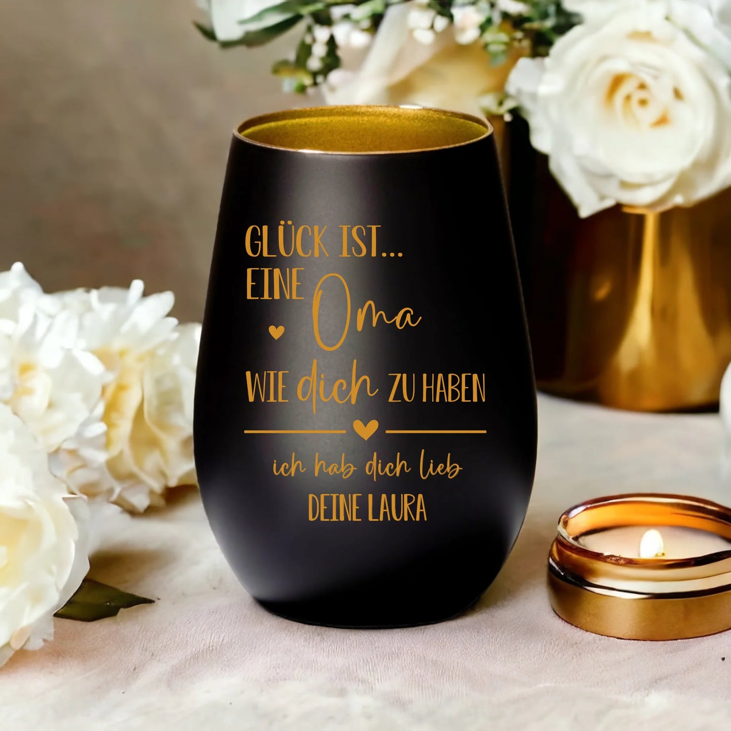 Glück ist eine Oma, wie dich... - Windlicht
