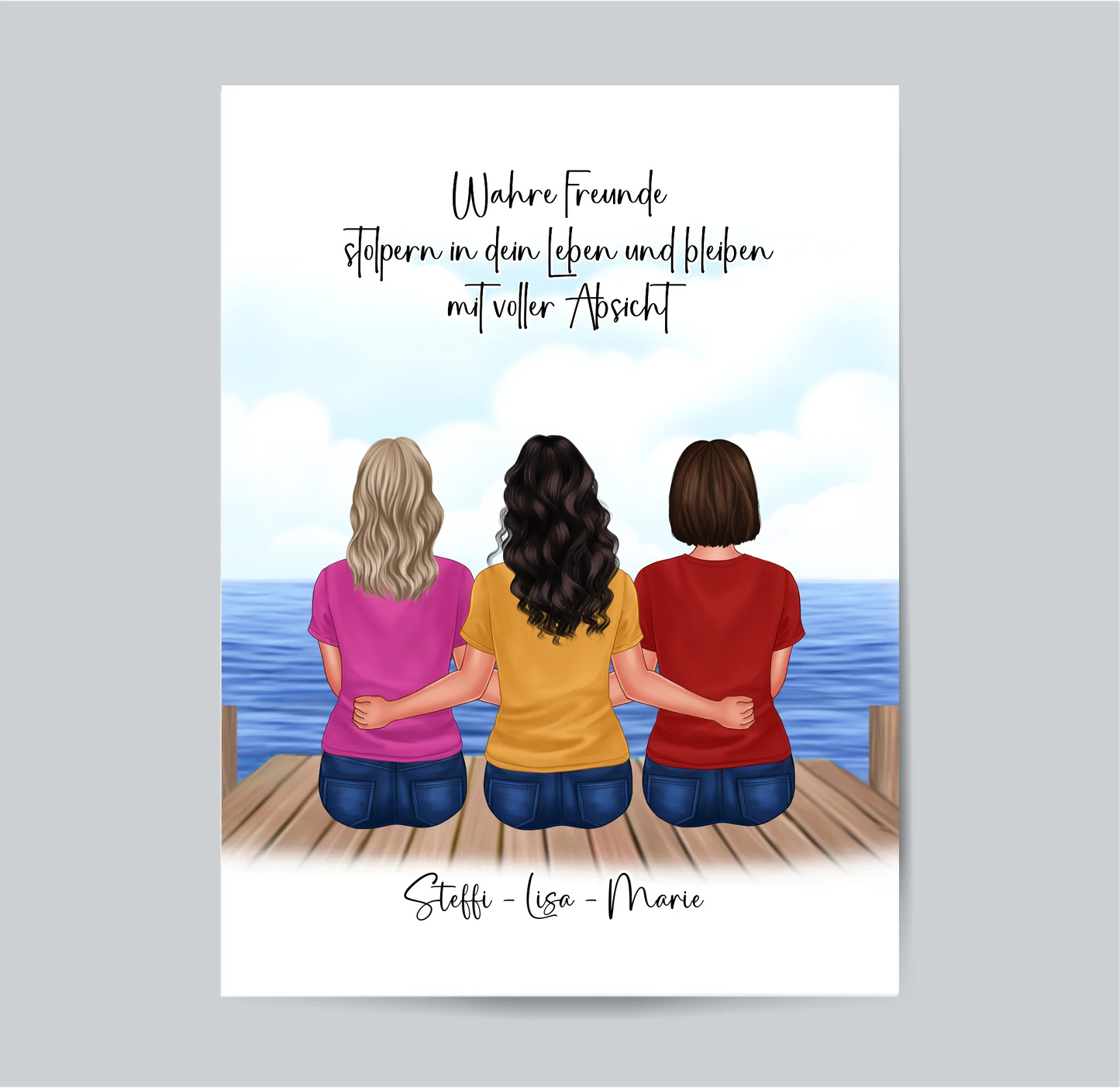 3-5 Freundinnen Poster Personalisiert