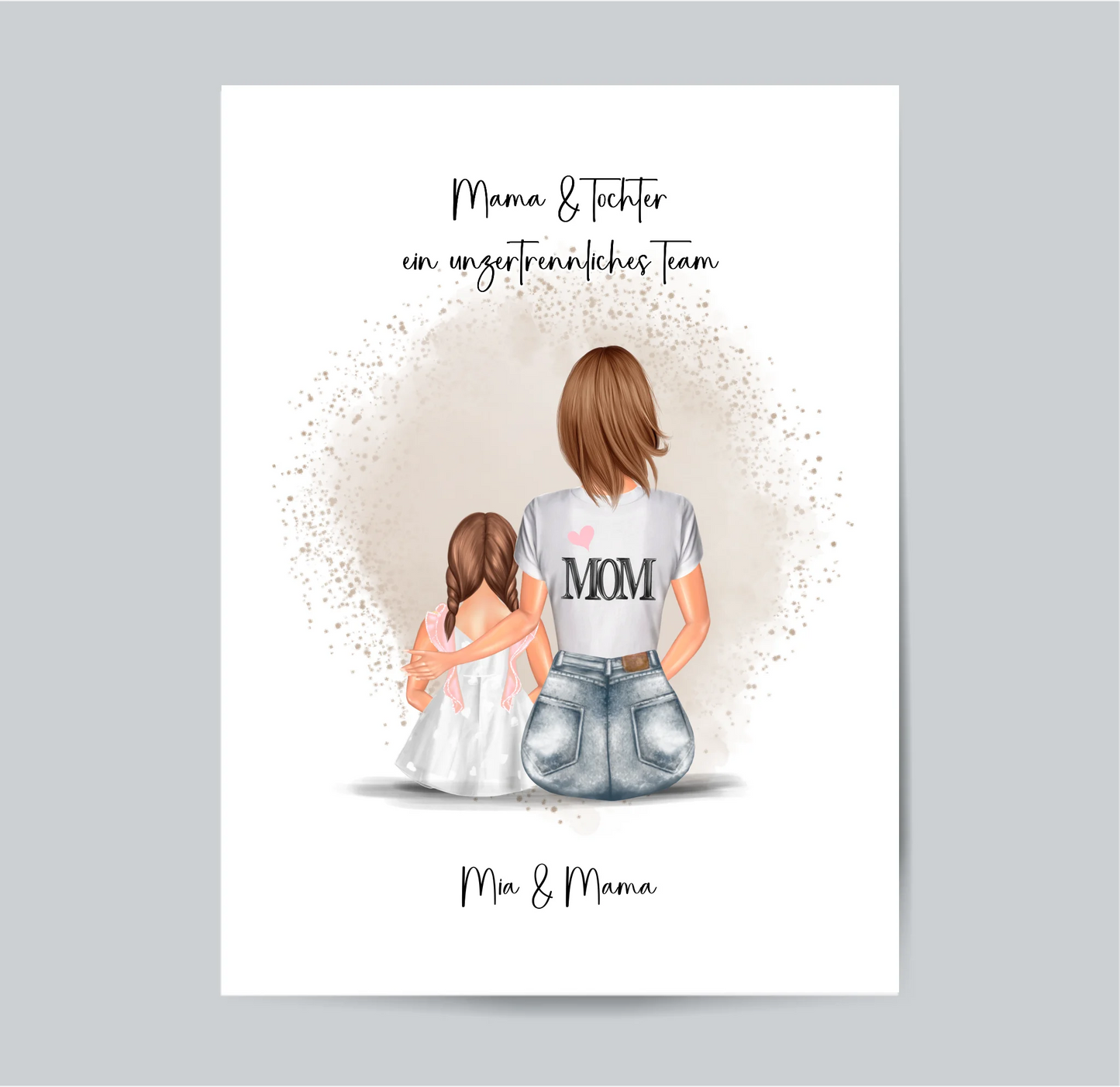 Mama & Kinder Poster Personalisiert