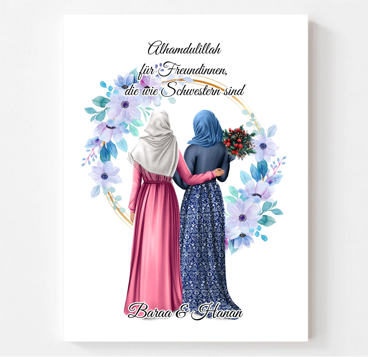 Muslim 2-4 Freundinnen mit Kopftuch Poster