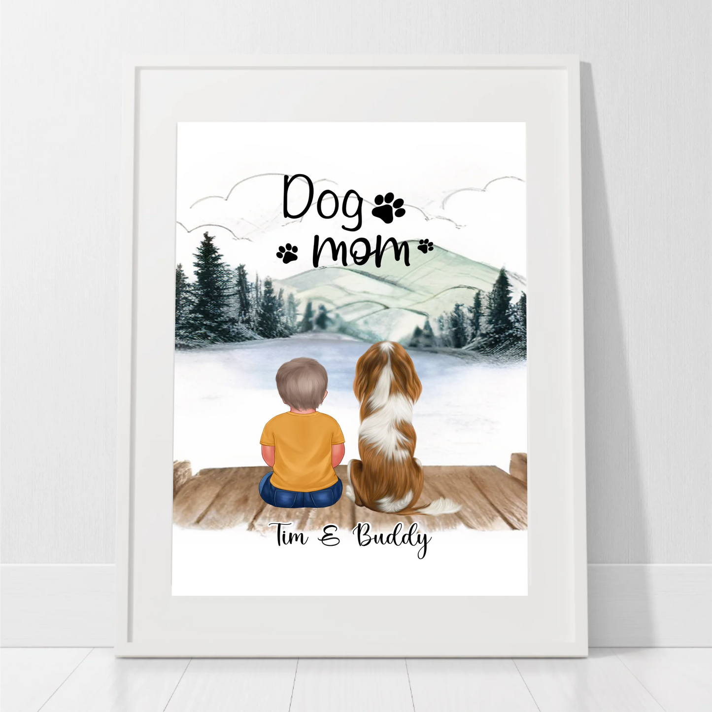 Kind mit Haustier Poster Tiere