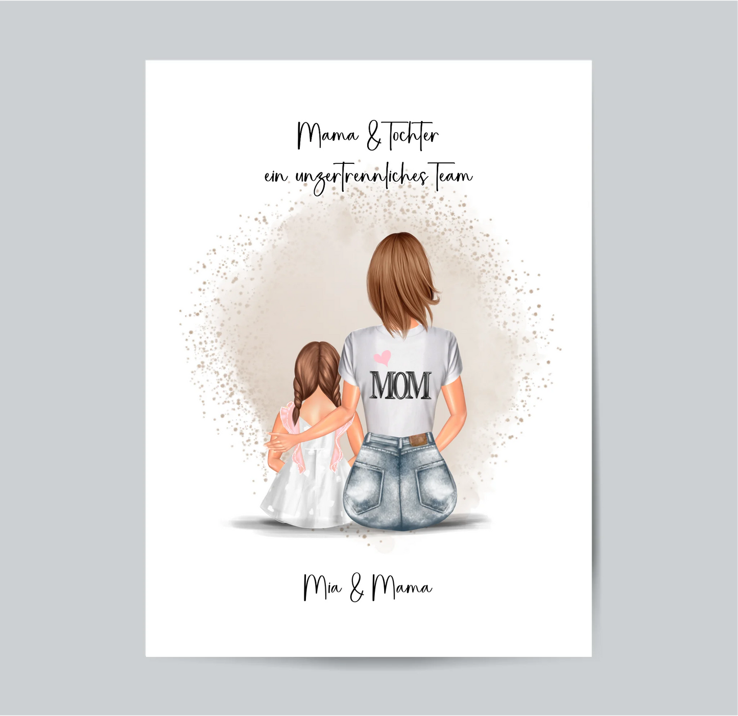 Mama & Kinder Poster Personalisiert