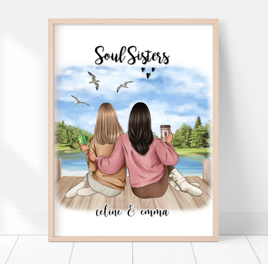 2-3 Freundinnen Poster Personalisiert