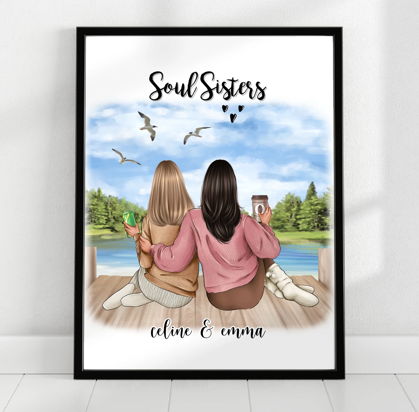 2-3 Freundinnen Poster Personalisiert