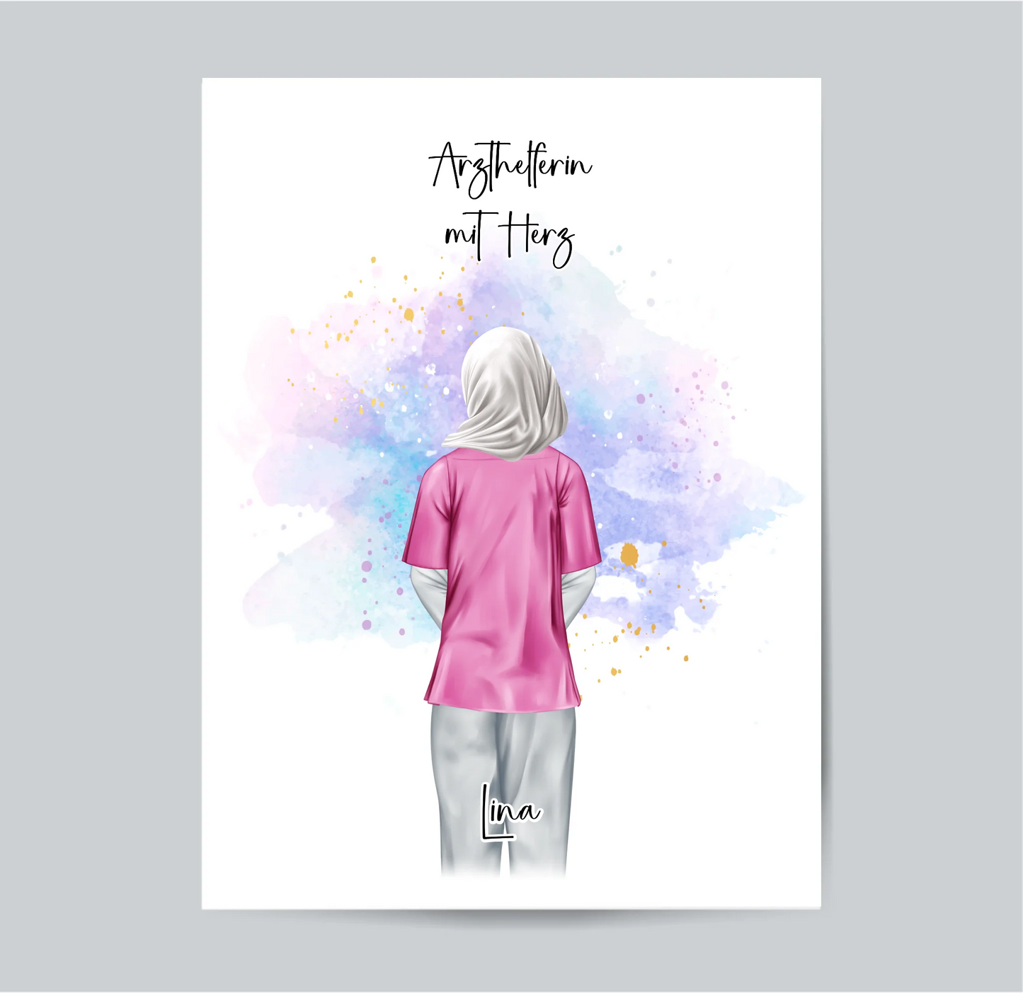 Krankenschwester mit Hijab o. Haare Poster