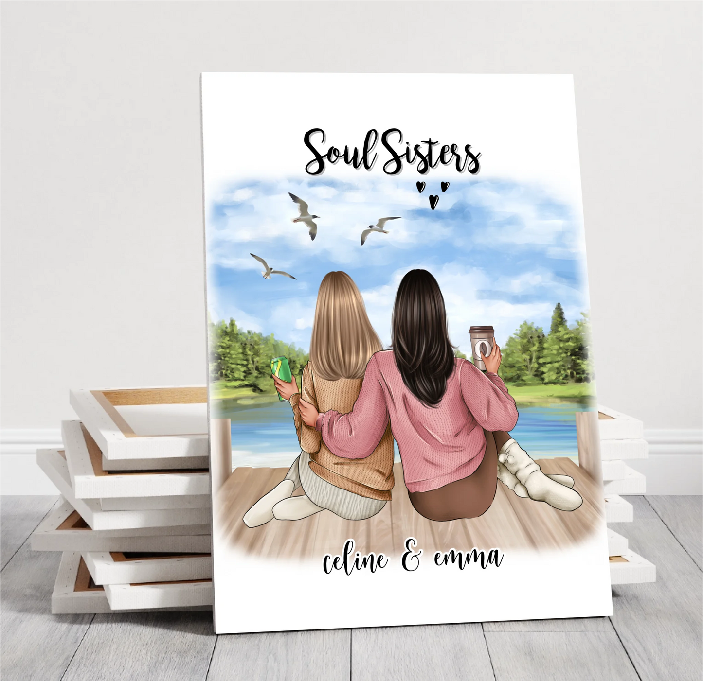 2-3 Freundinnen Poster Personalisiert
