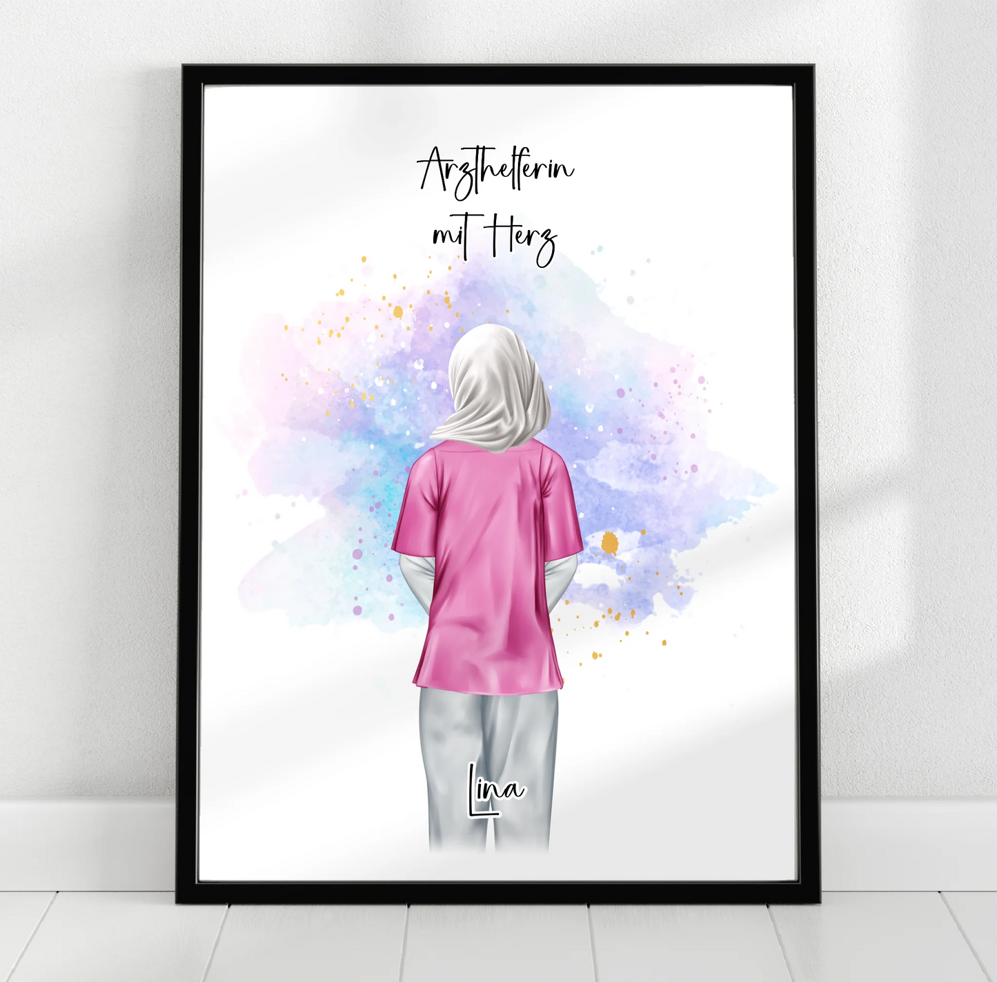 Krankenschwester mit Hijab o. Haare Poster