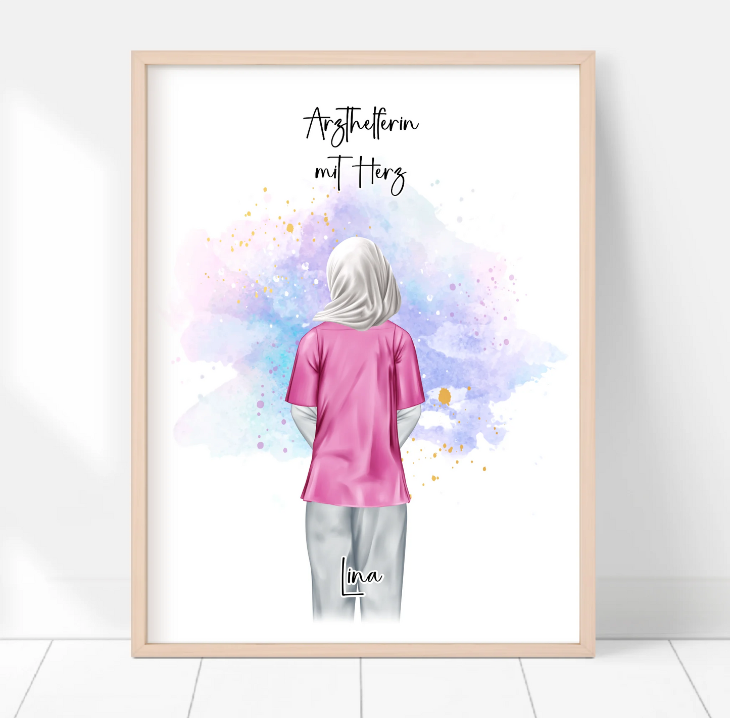 Krankenschwester mit Hijab o. Haare Poster