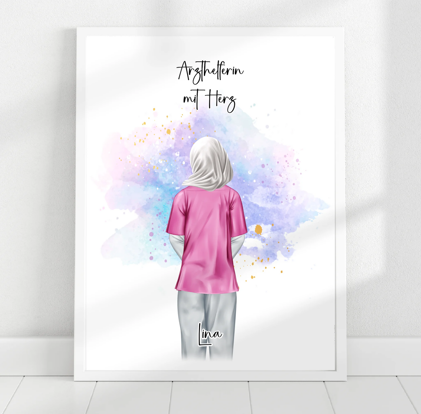 Krankenschwester mit Hijab o. Haare Poster