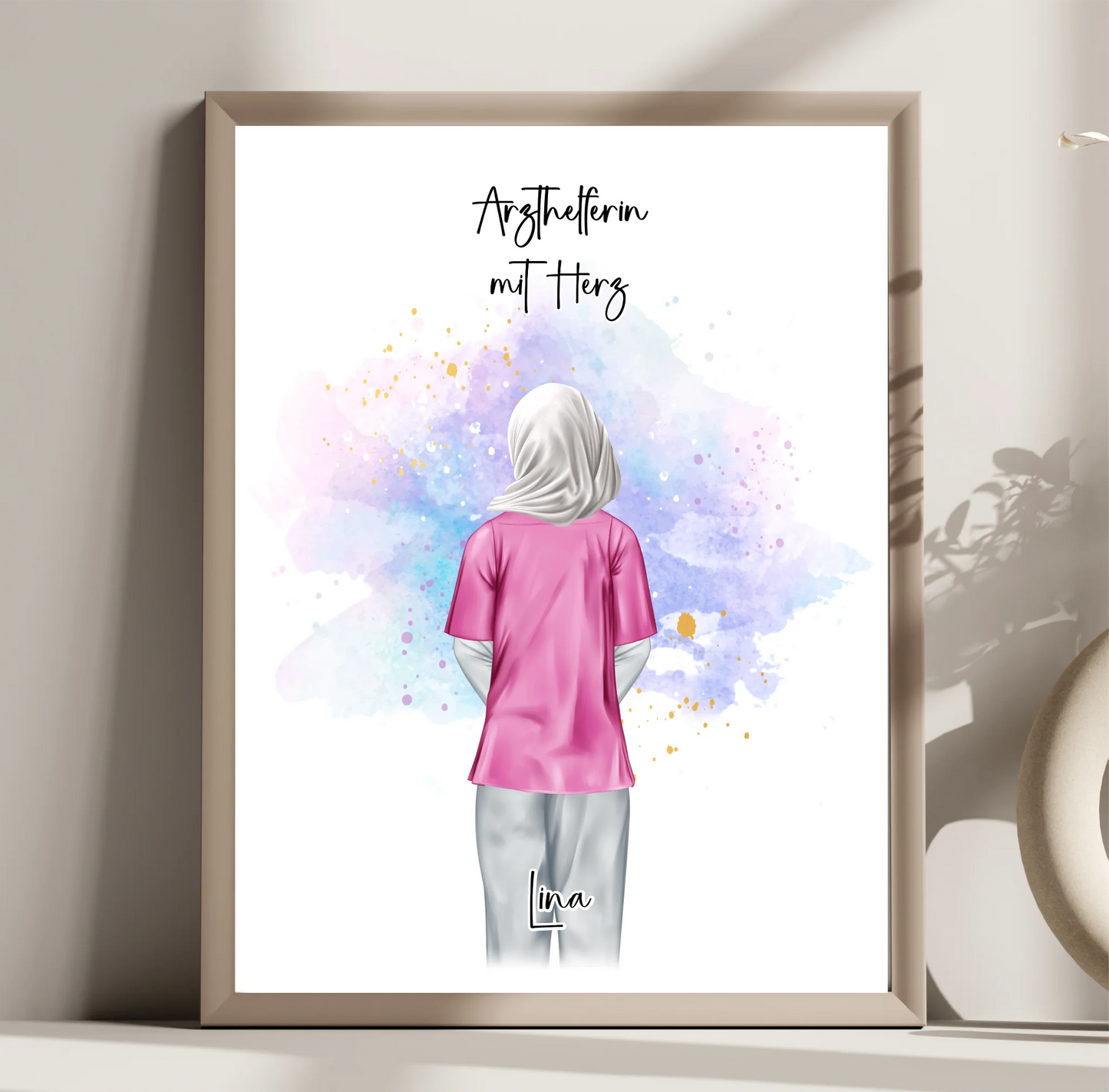 Krankenschwester mit Hijab o. Haare Poster