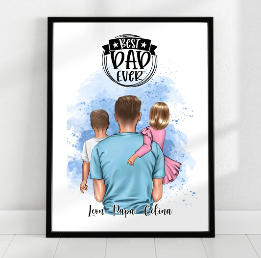 Papa & 1-2 Kinder Poster