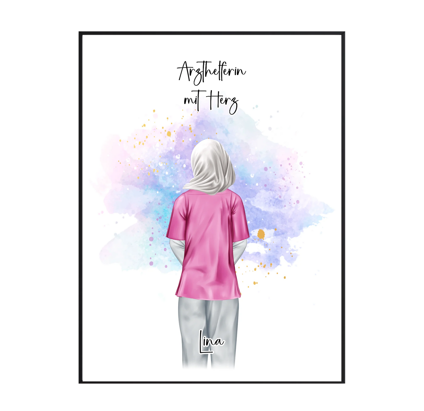Krankenschwester mit Hijab o. Haare Poster