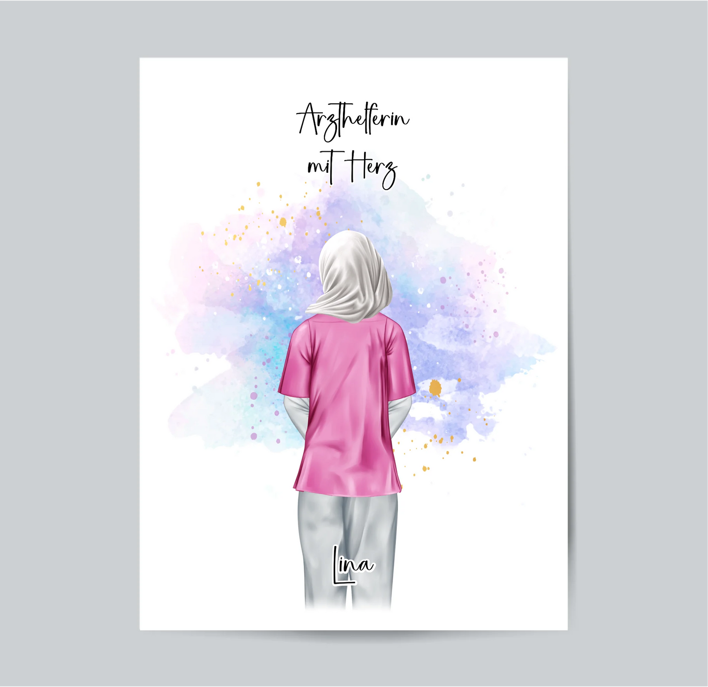 Krankenschwester mit Hijab o. Haare Poster