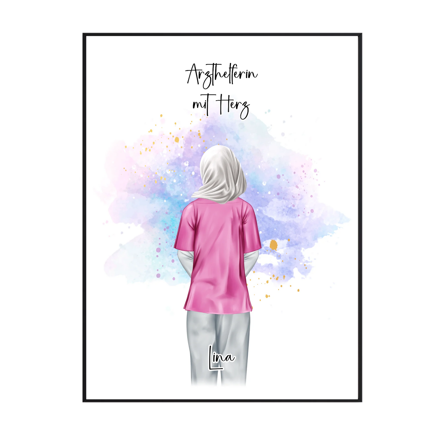 Krankenschwester mit Hijab o. Haare Poster