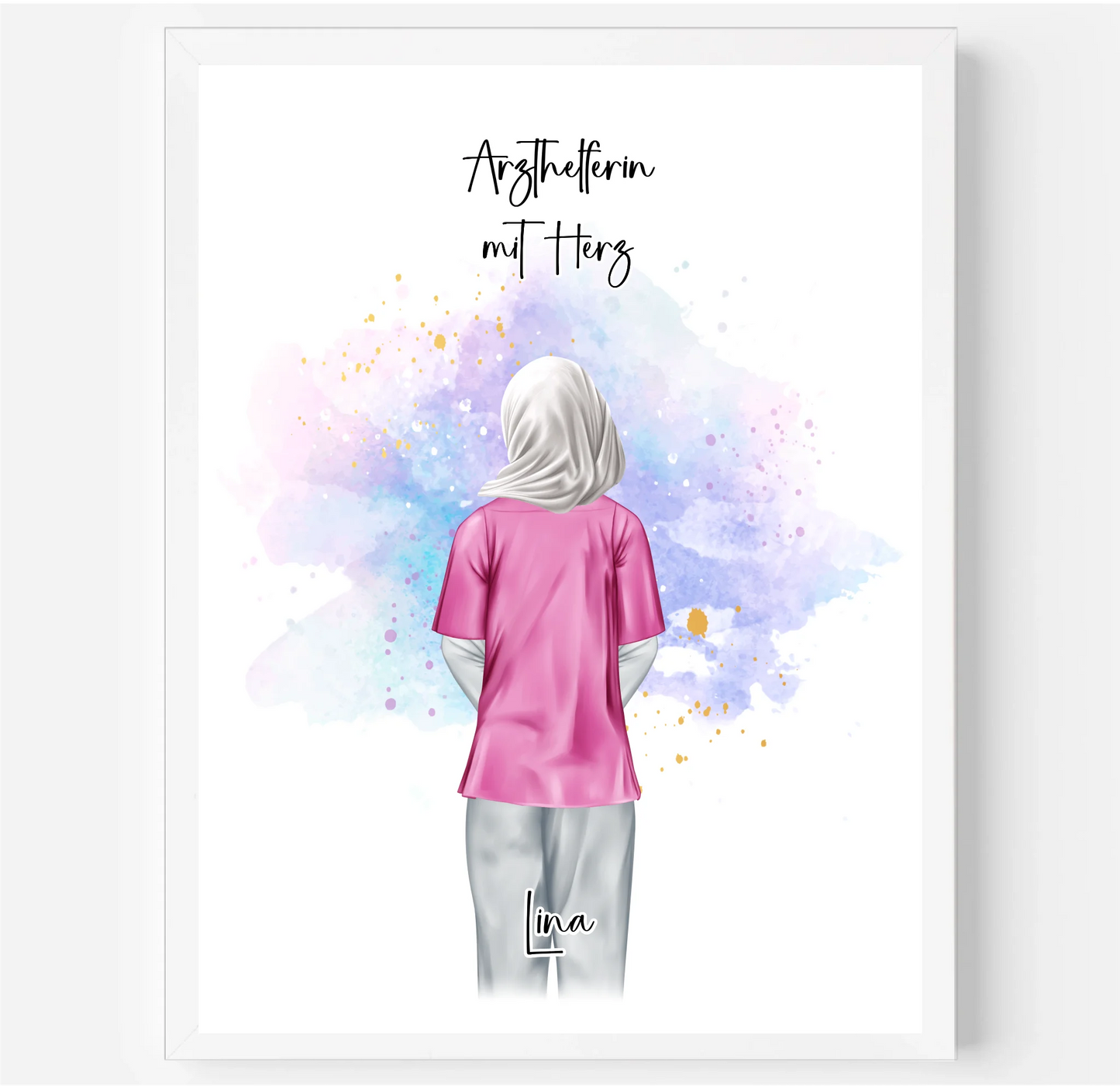 Krankenschwester mit Hijab o. Haare Poster