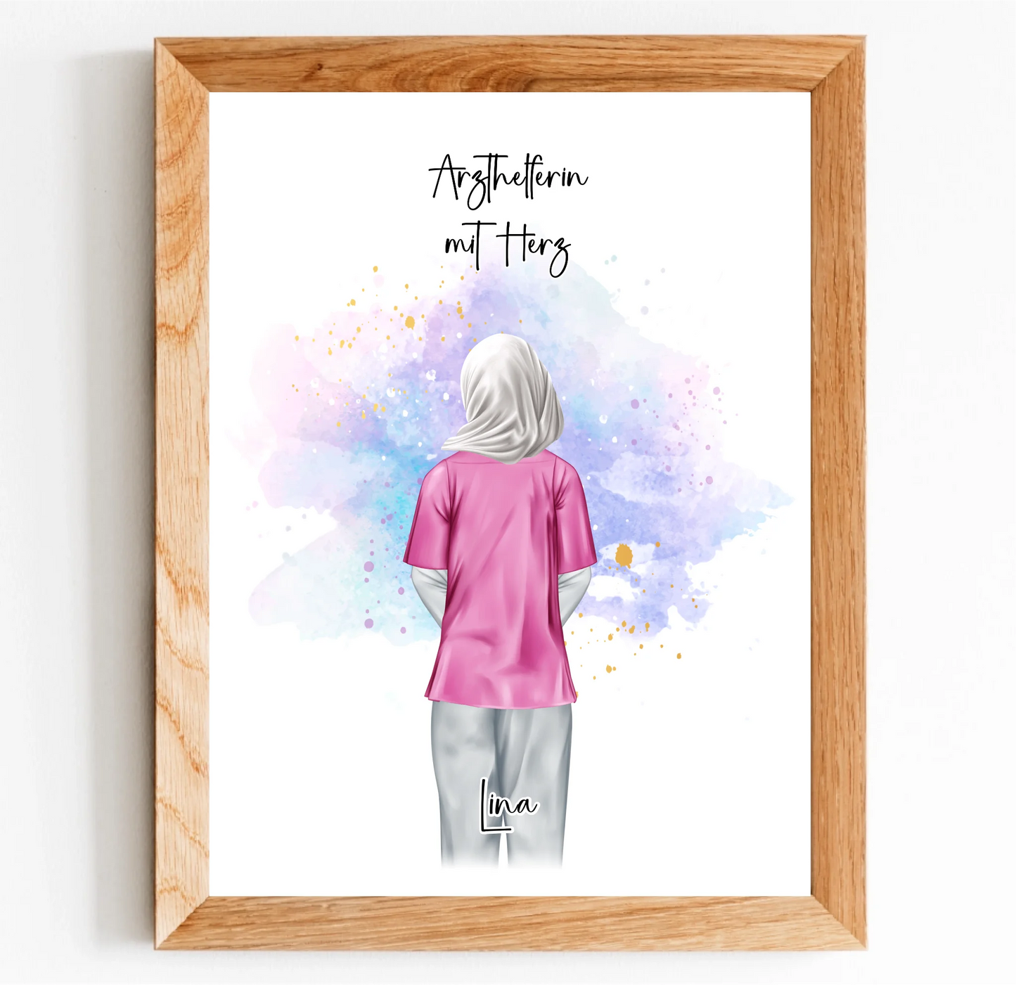 Krankenschwester mit Hijab o. Haare Poster