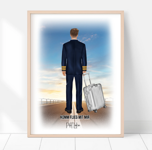 Pilot & Pilotin 1-2 Personen Poster