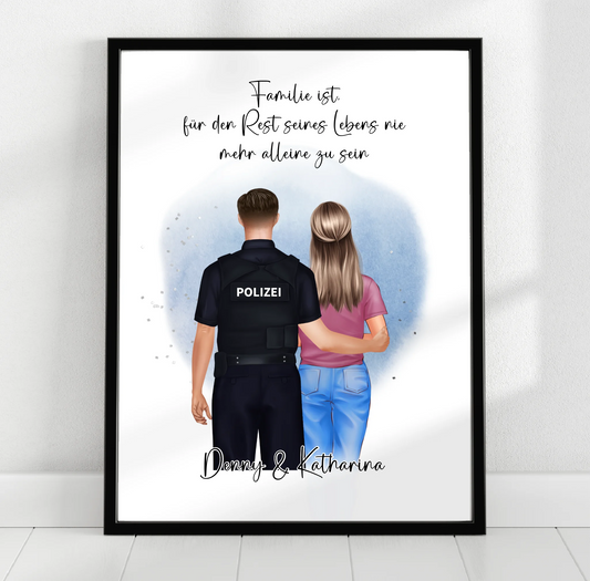 Polizei & Frau + 1-2 Kinder Poster