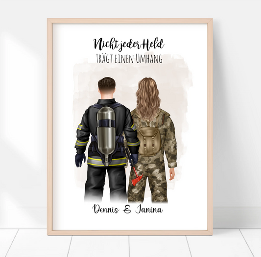 Feuerwehrmann & Soldat/in Poster