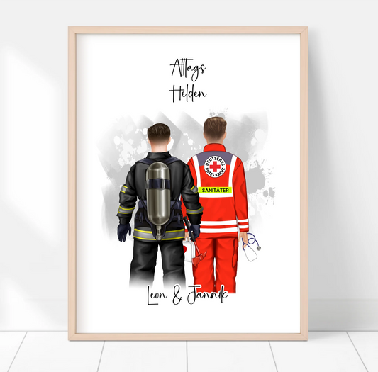Feuerwehr & Sanitäter/THW/... Poster