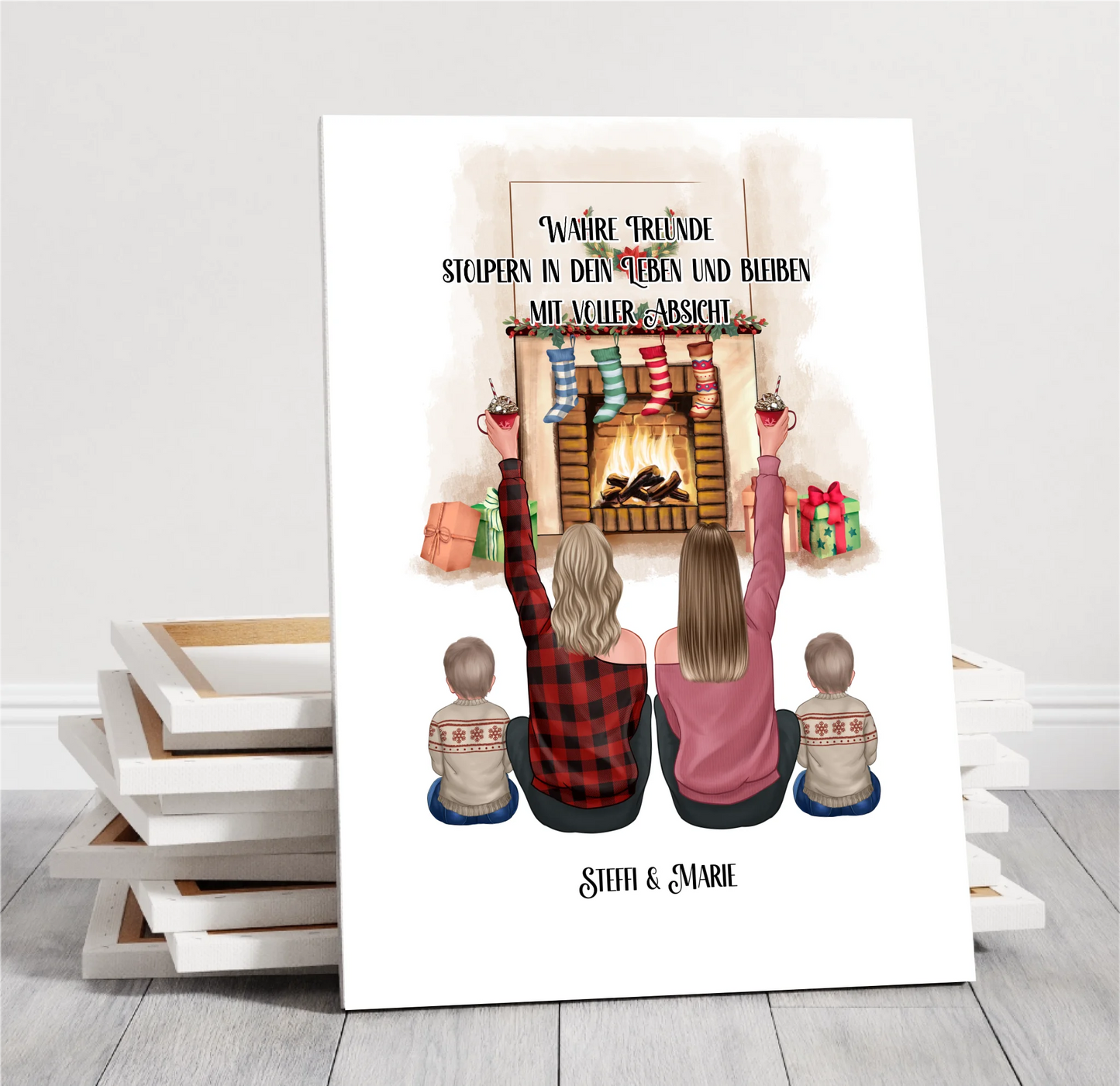 Freundinnen mit Kinder Winter Poster