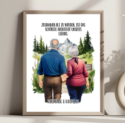 Älteres Paar von hinten Poster