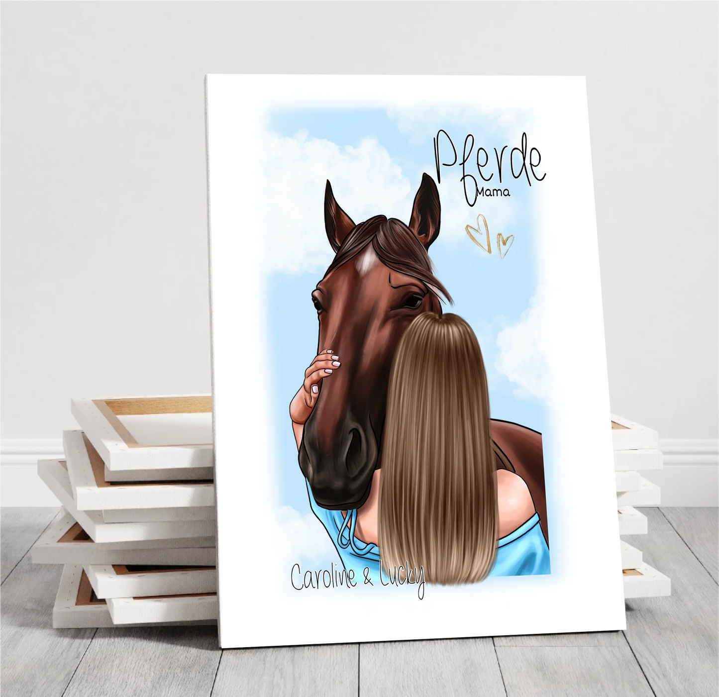 Frau mit Pferd Poster