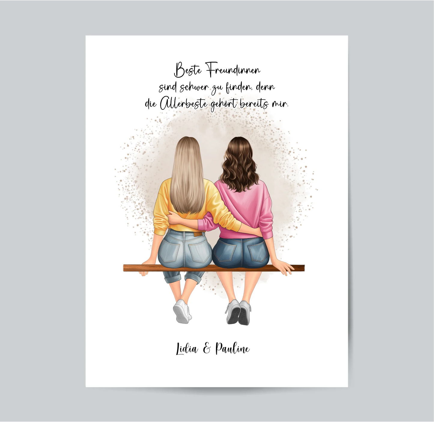 Freundinnen sitzend Poster