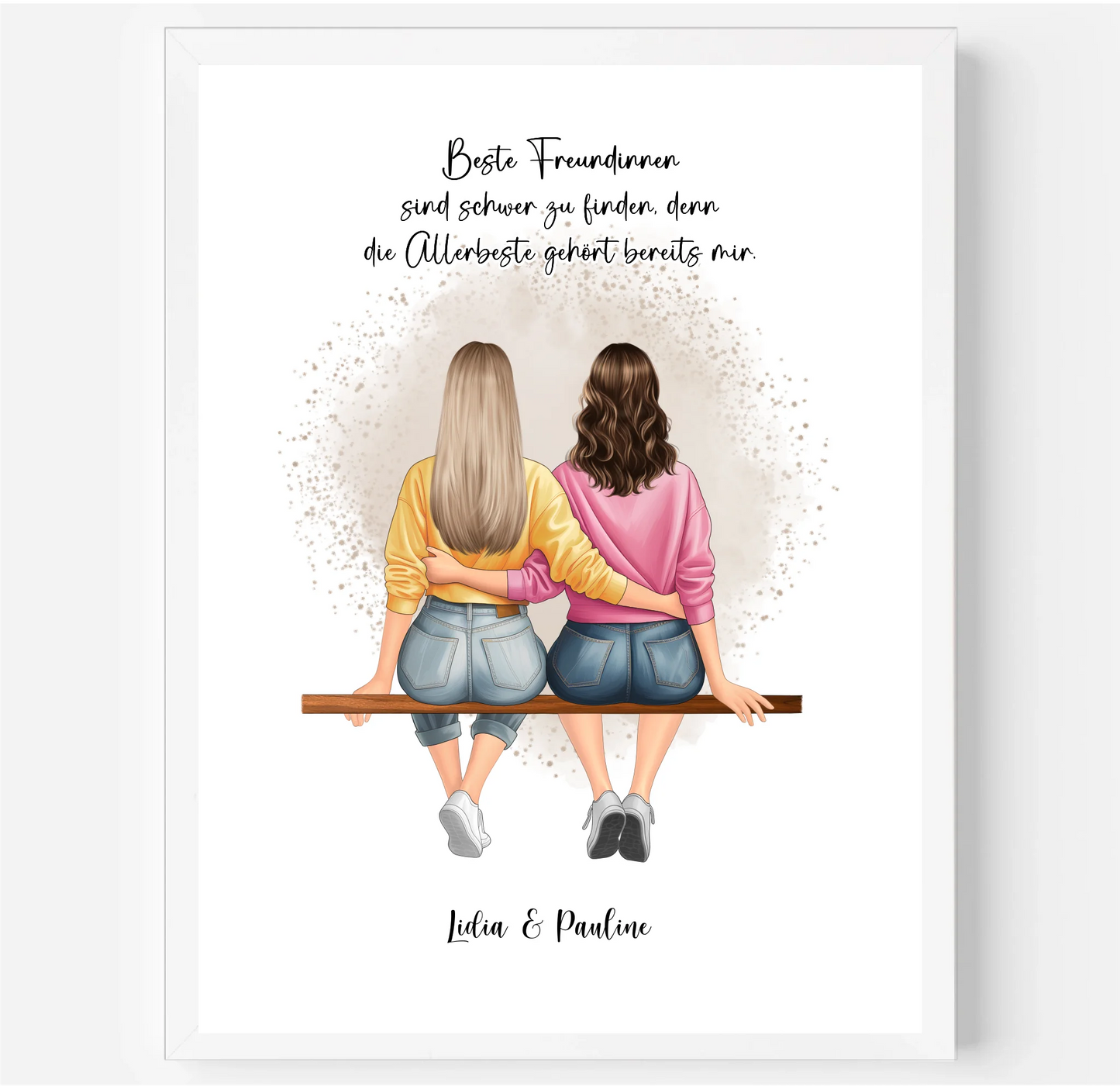 Freundinnen sitzend Poster