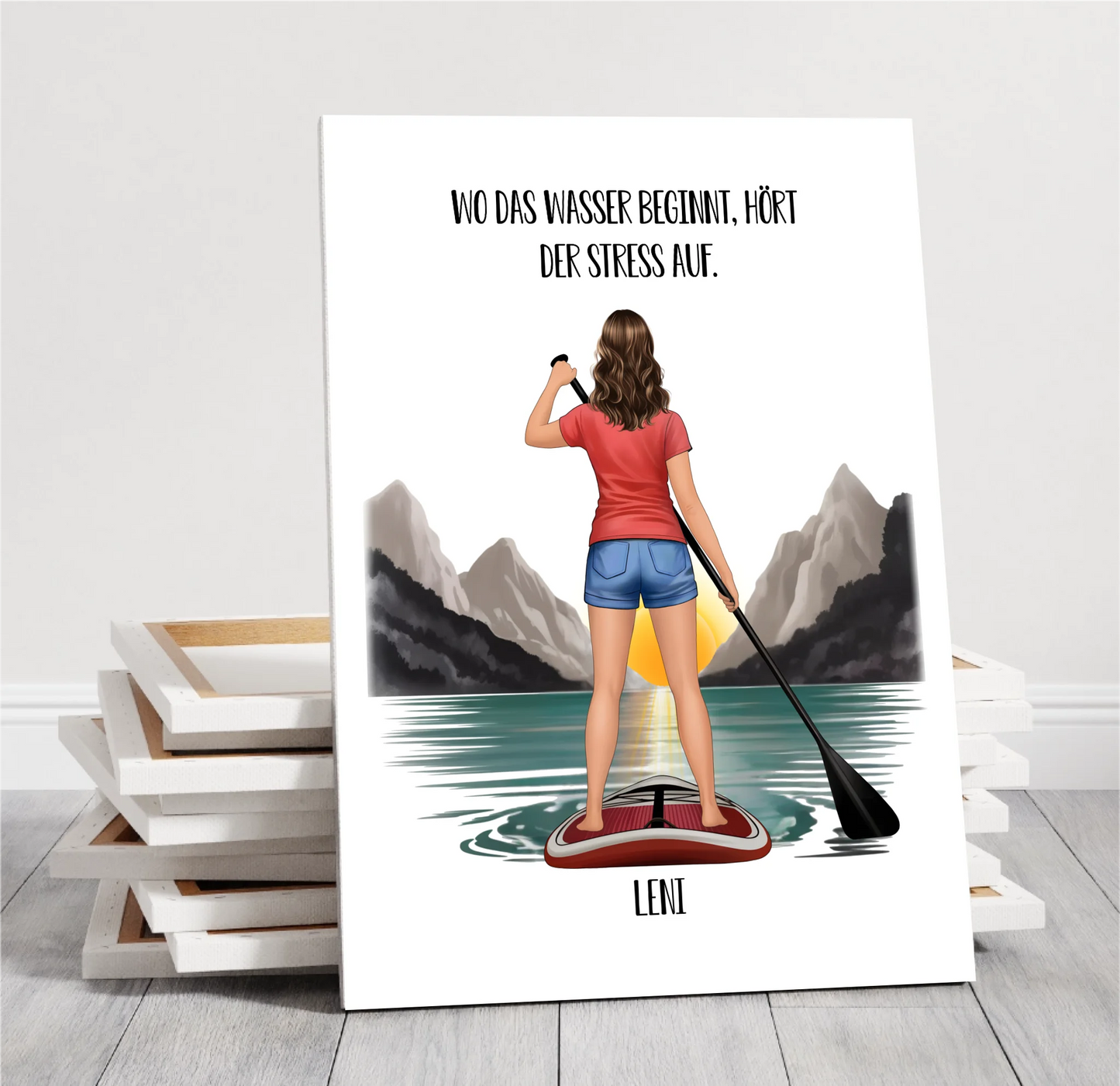 Stand-Up Paddelboard Poster (Frau/Mann)