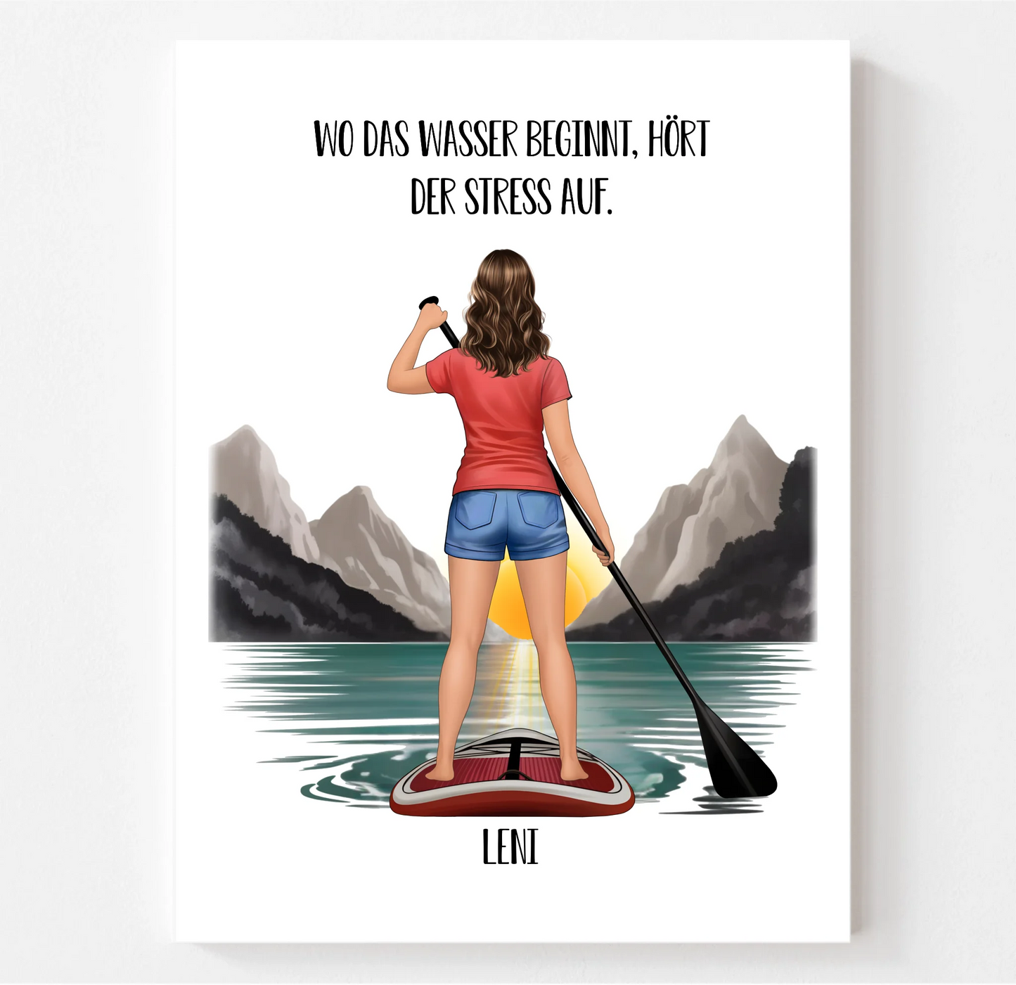 Stand-Up Paddelboard Poster (Frau/Mann)