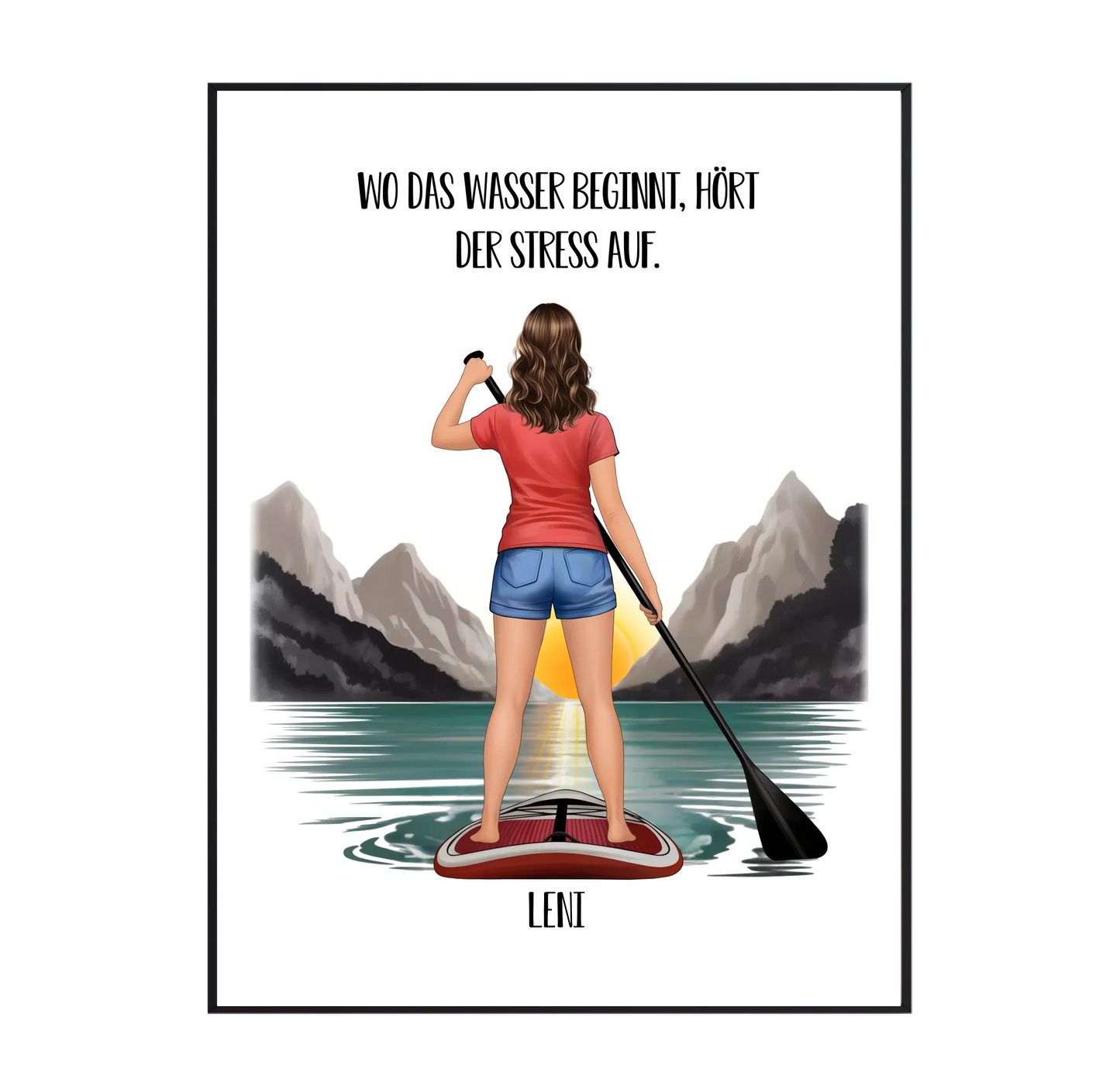 Stand-Up Paddelboard Poster (Frau/Mann)