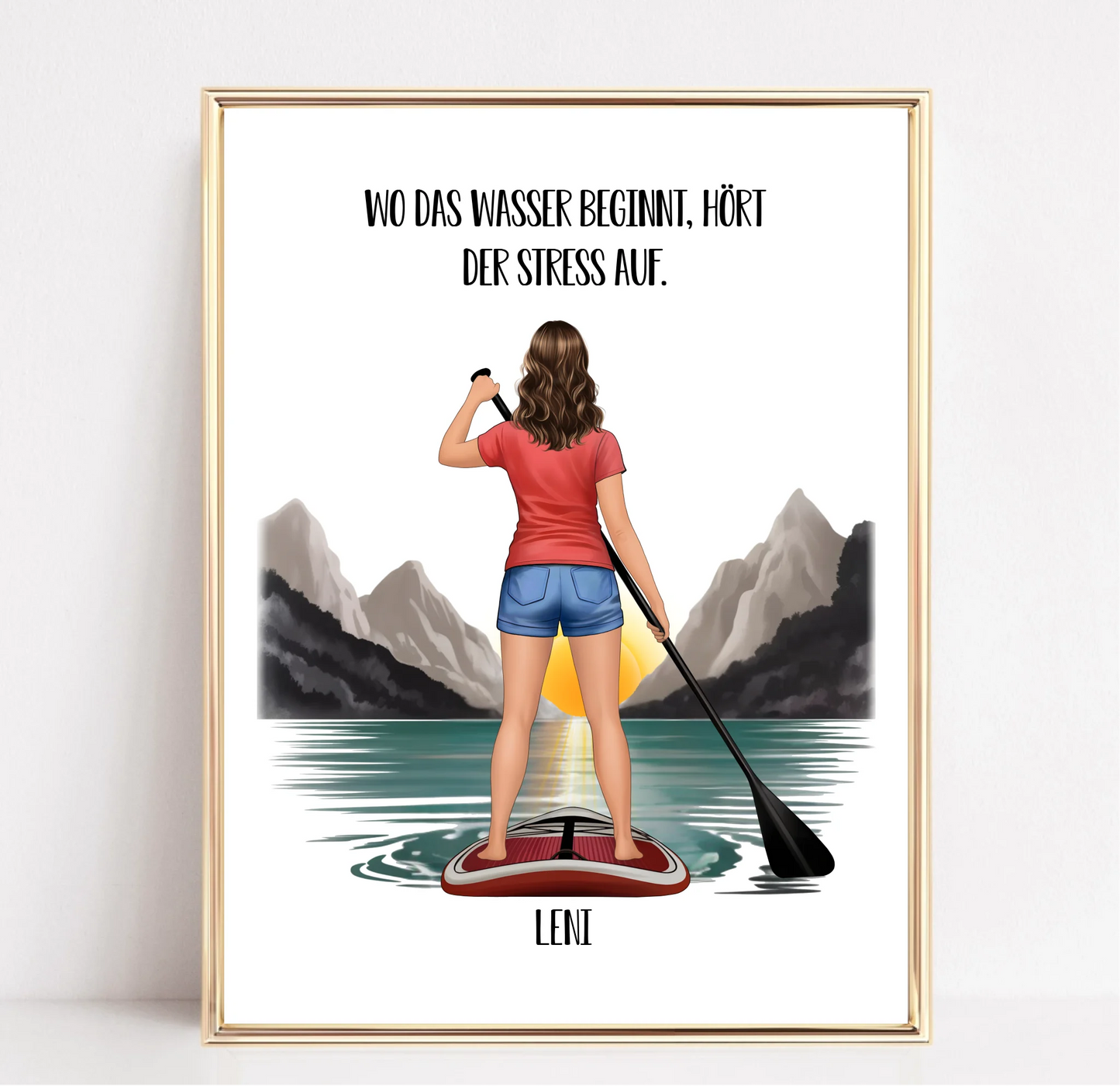 Stand-Up Paddelboard Poster (Frau/Mann)