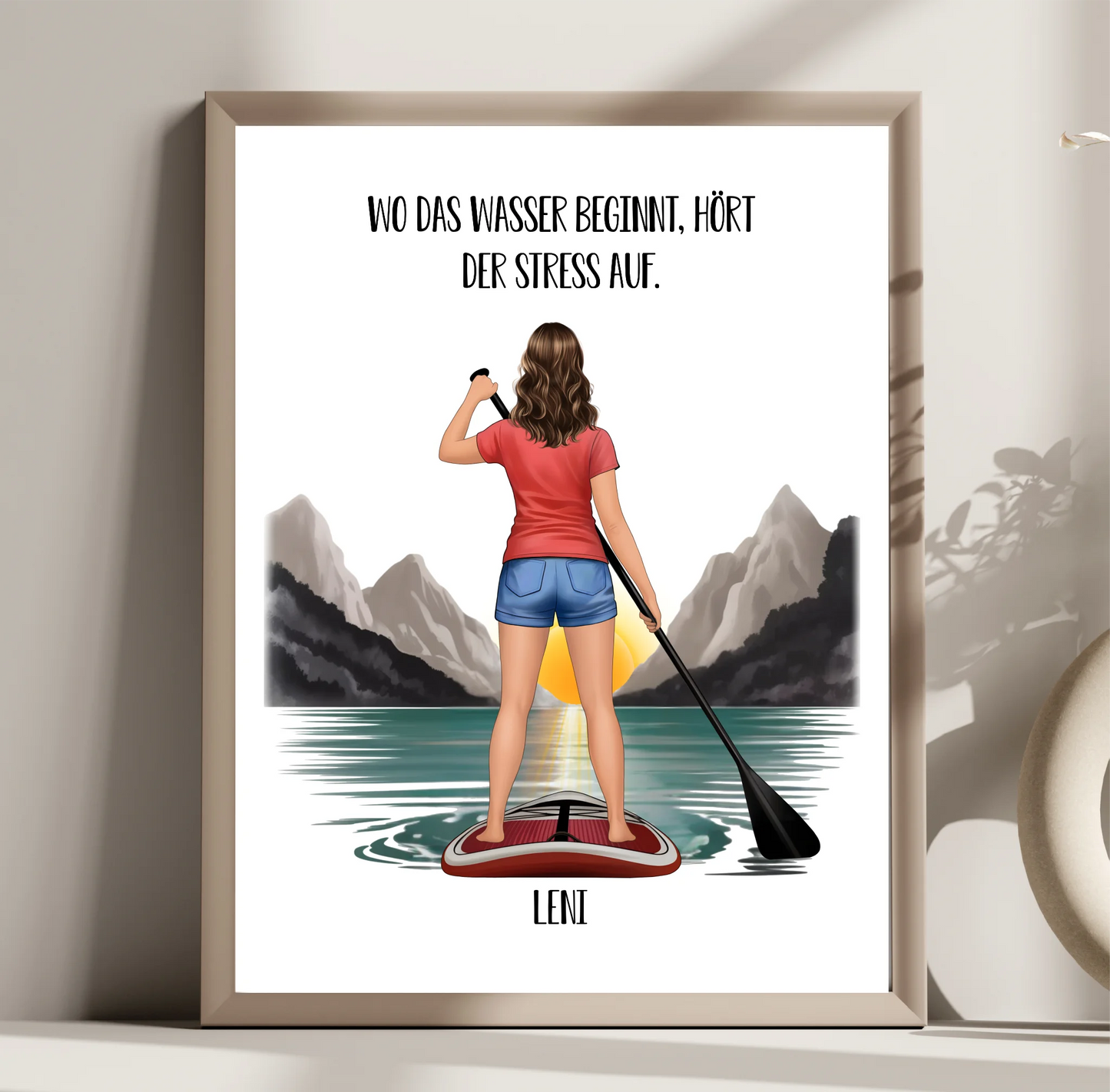 Stand-Up Paddelboard Poster (Frau/Mann)