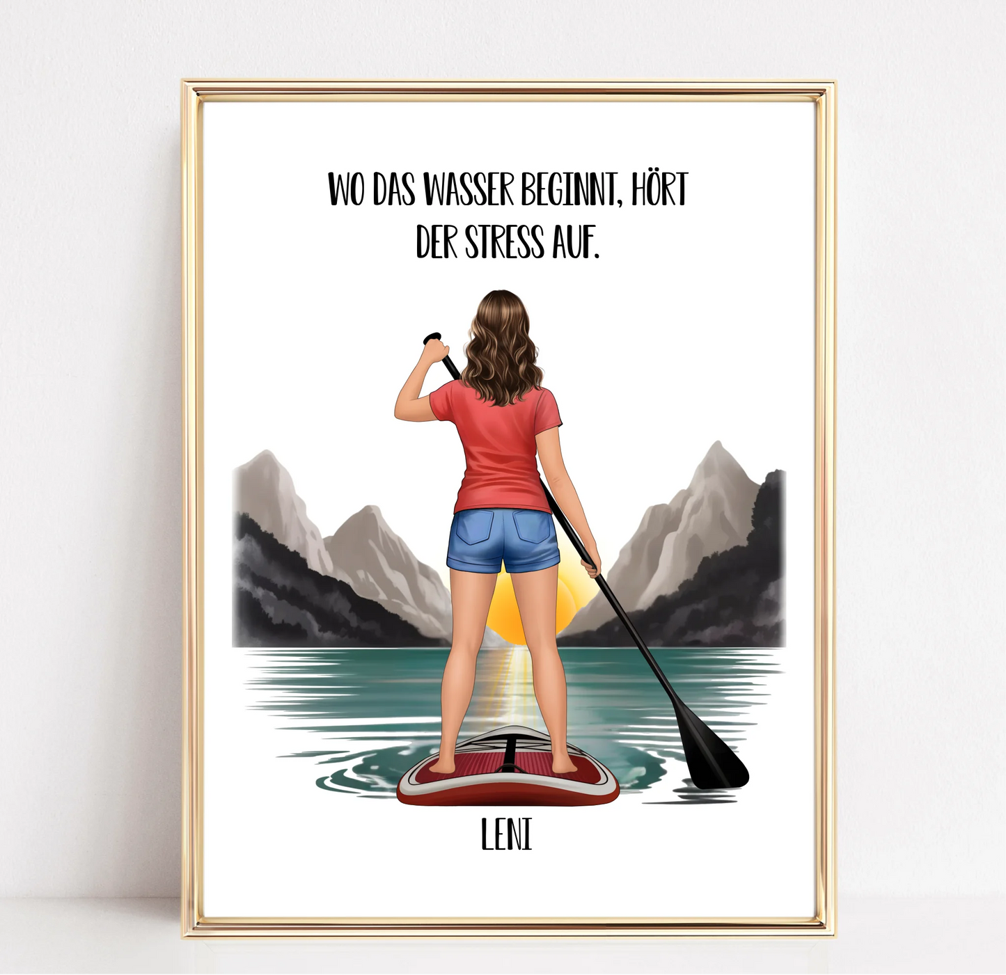 Stand-Up Paddelboard Poster (Frau/Mann)
