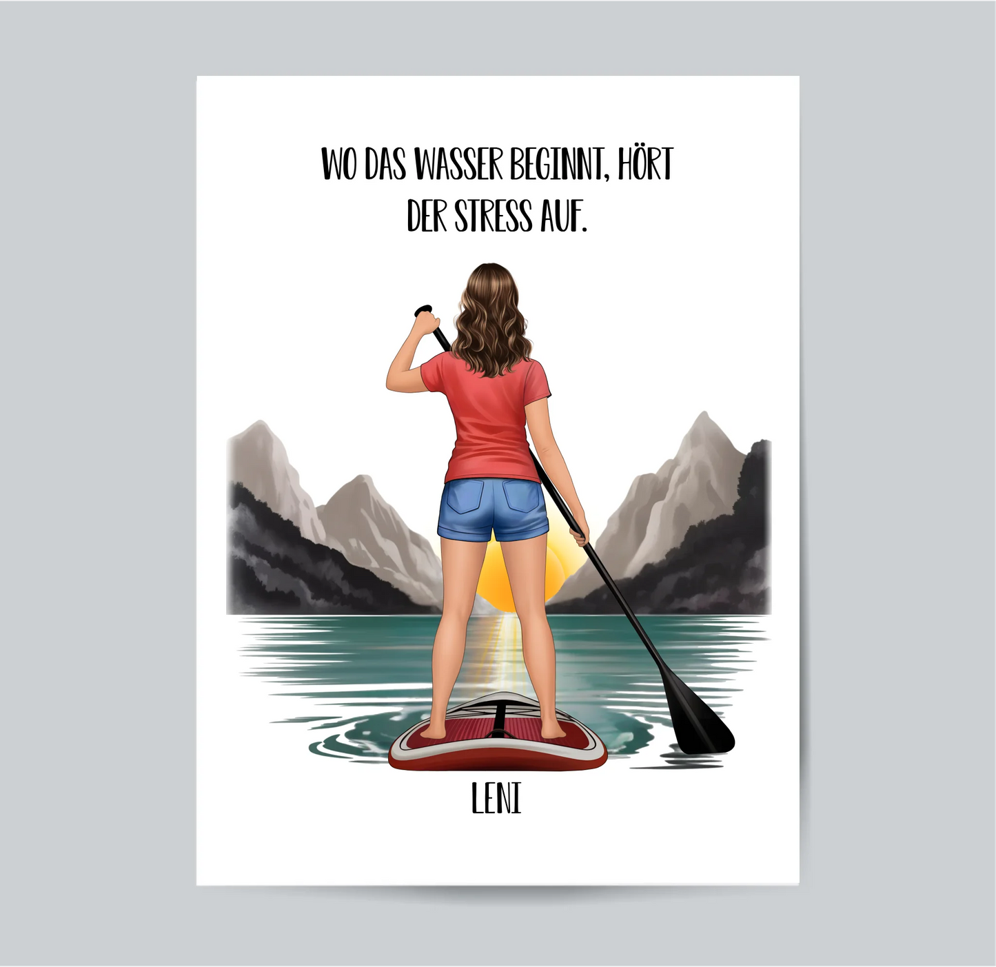 Stand-Up Paddelboard Poster (Frau/Mann)
