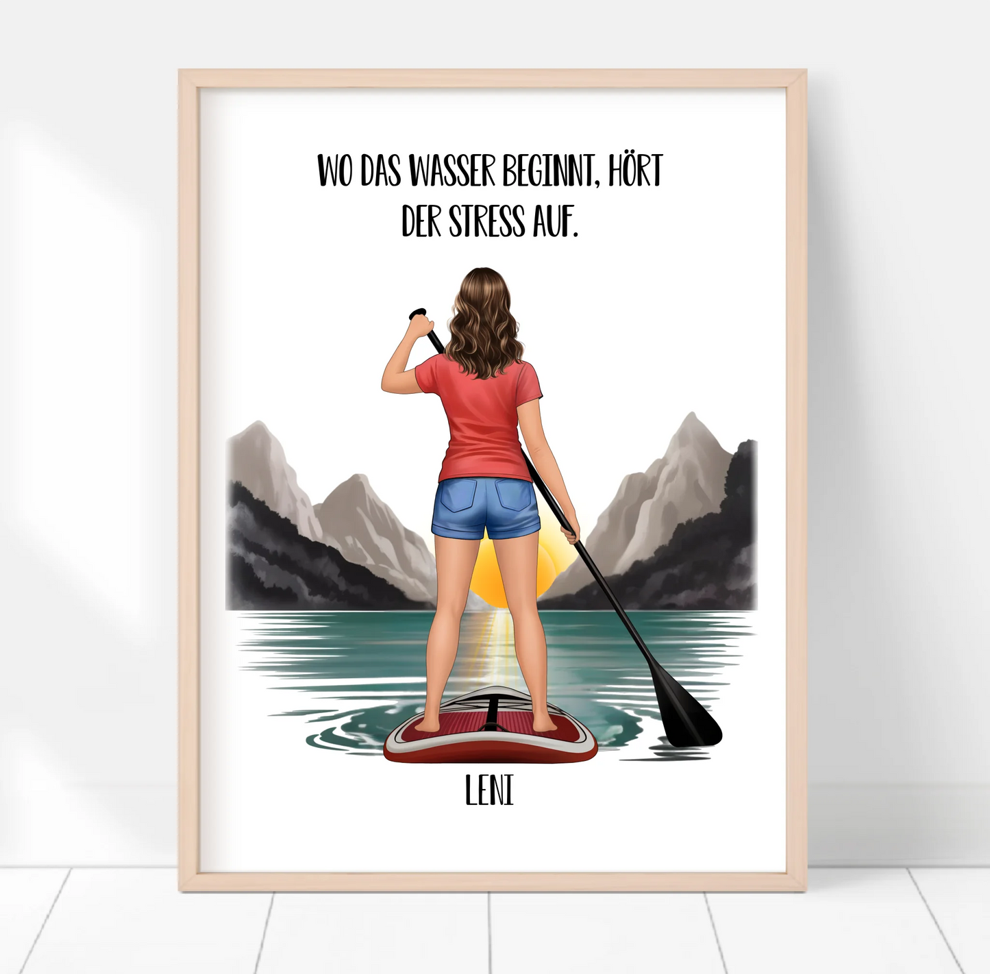 Stand-Up Paddelboard Poster (Frau/Mann)