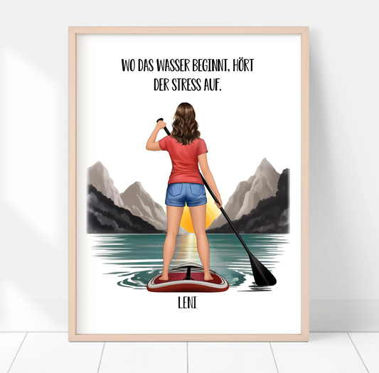 Stand-Up Paddelboard Poster (Frau/Mann)