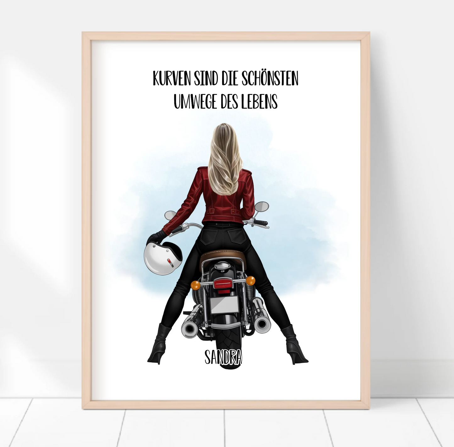 Motorradfahrer (Frau/Mann) Poster