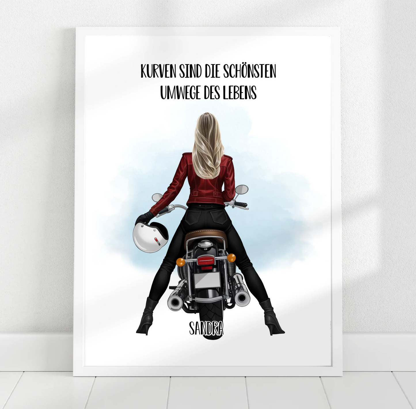 Motorradfahrer (Frau/Mann) Poster