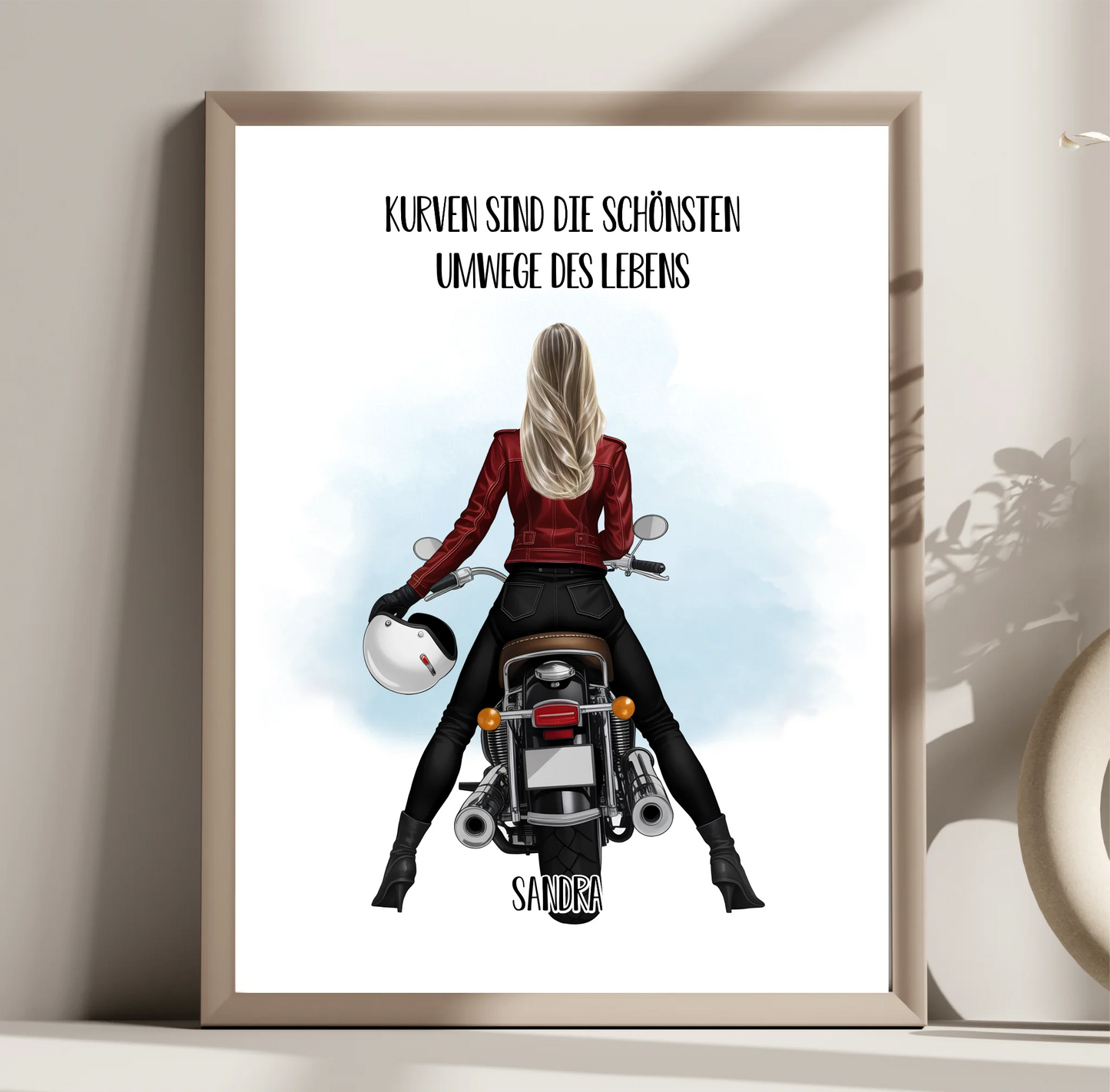 Motorradfahrer (Frau/Mann) Poster