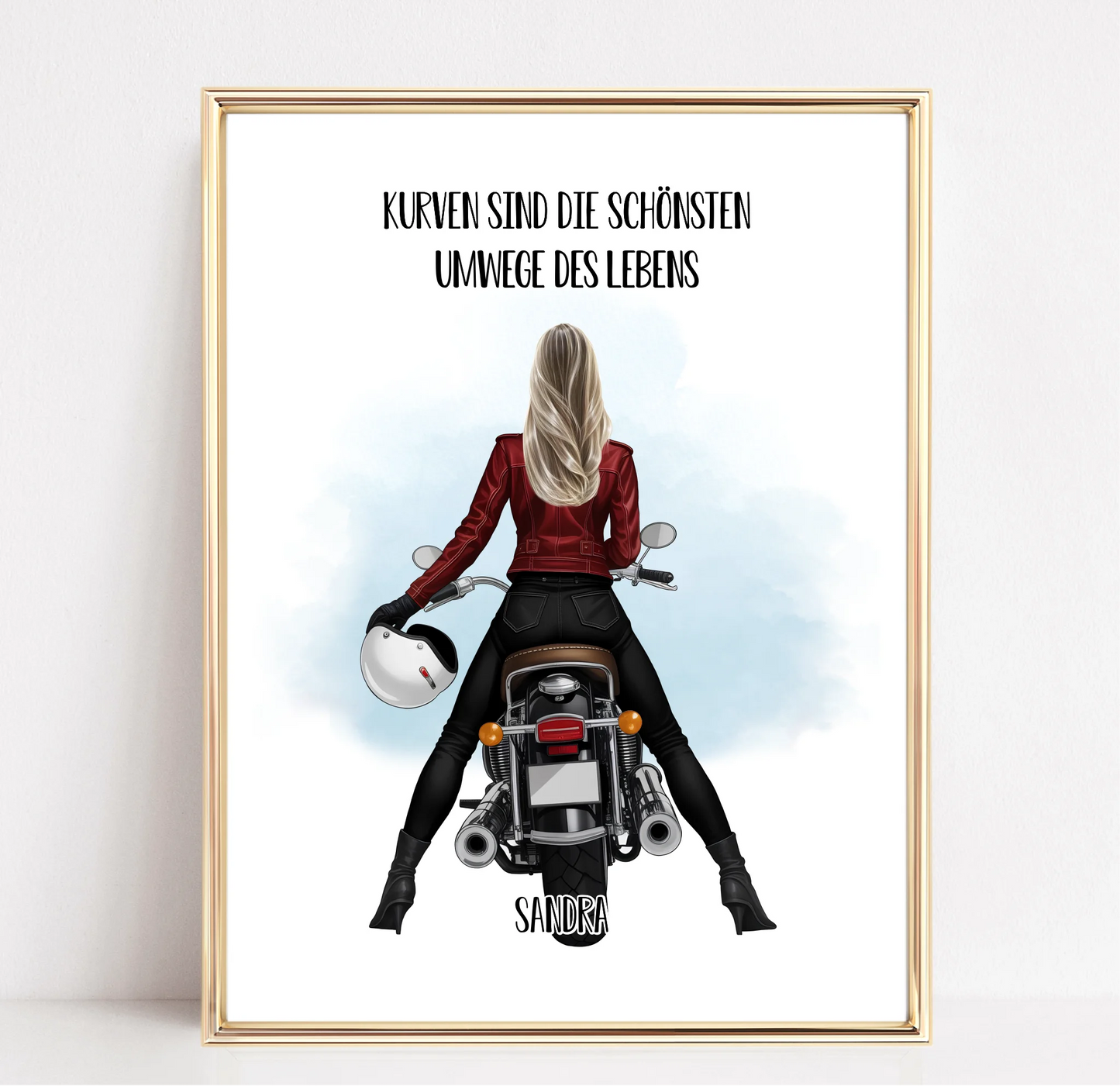 Motorradfahrer (Frau/Mann) Poster