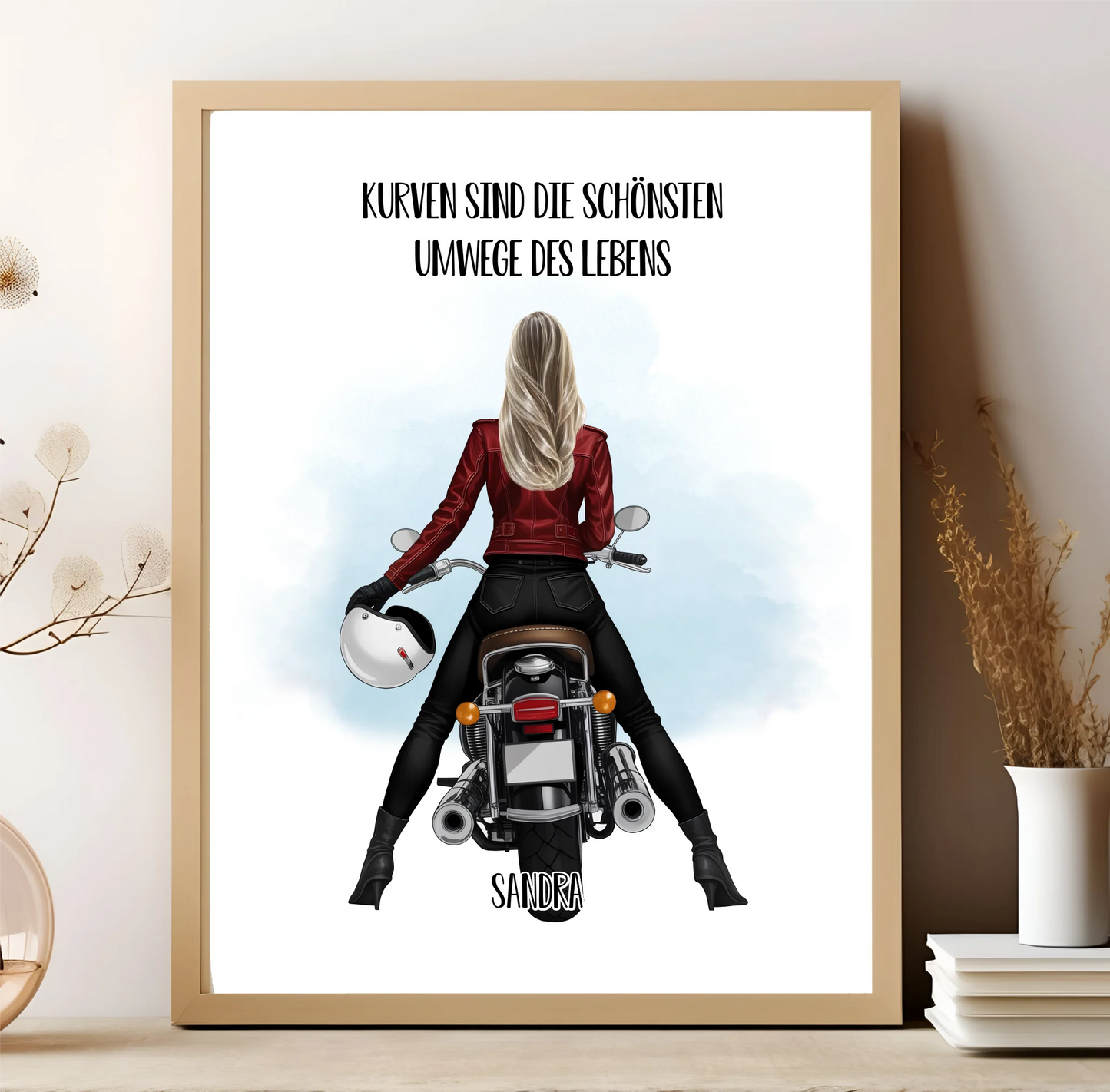 Motorradfahrer (Frau/Mann) Poster