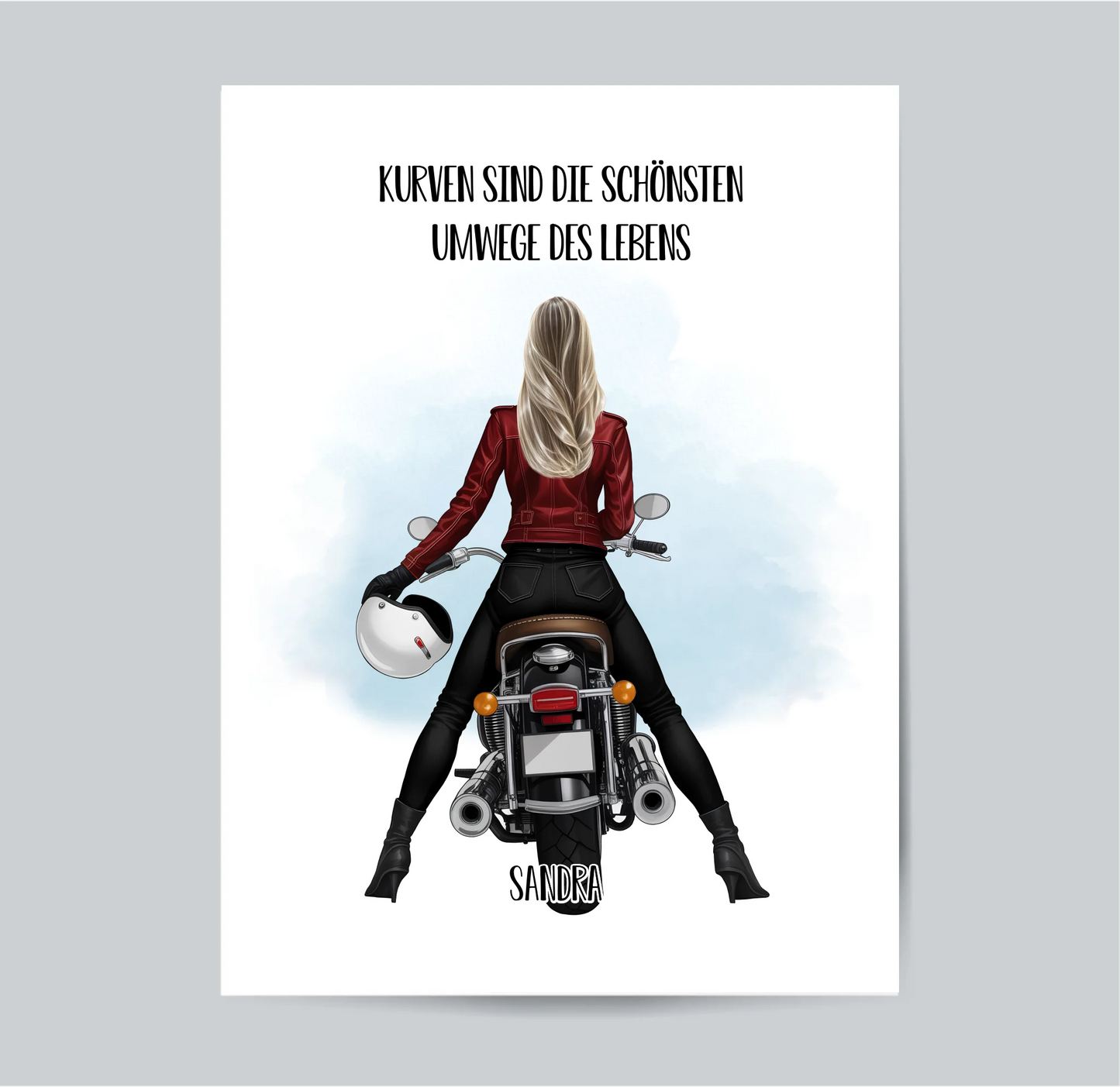 Motorradfahrer (Frau/Mann) Poster