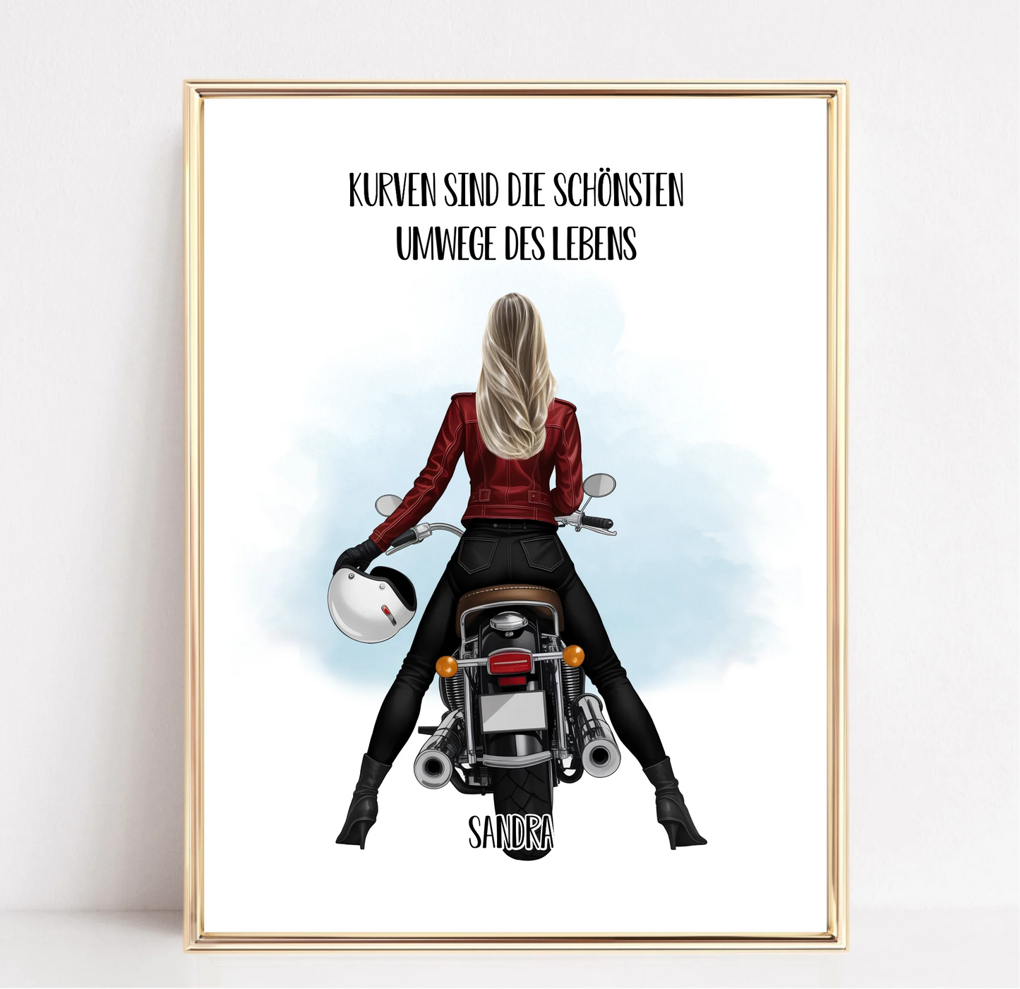 Motorradfahrer (Frau/Mann) Poster